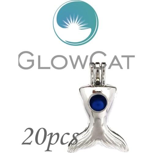 20X KK700 Ocean Animal Whale Tail Beads Cage Jewelry Making Essential Oil Diffuser Stone Pearl Cage Locket Pendant