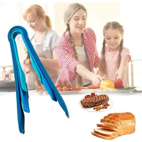 3PCS/Set New Plastic Food Tong Kitchen Tongs Non-slip Bread Kitchen Salad Tools Cooking Grill Accessories Clip Z4V3