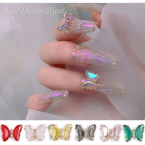 3D AB Rhinestone Crystal Butterfly Glitter Nail Art Decorations Nail Decals Metal Jewelry Accessories Makeup Manicure Tools