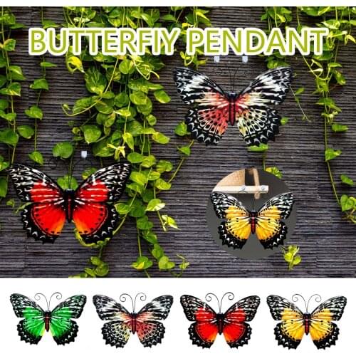 4pcs Metal Butterfly Wall Decoration Hanging Sculpture Wall Artwork Garden Decoration Miniaturas Animal Outdoor Statues for Yard