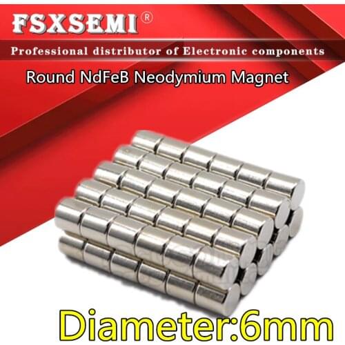 6mm Diameter Round NdFeB Neodymium Magnet Powerful Rare Earth Permanent Fridge Magnets Ring Disk Strong Craft for DIY