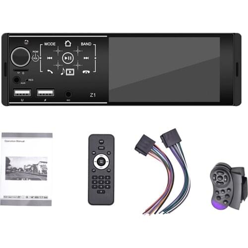 Single Din Car Stereo AM Radio Receiver 4.1'' TFT Touch Screen Car MP5 Player Support Bluetooth Aux-in/USB/FM 1080P HD Video And