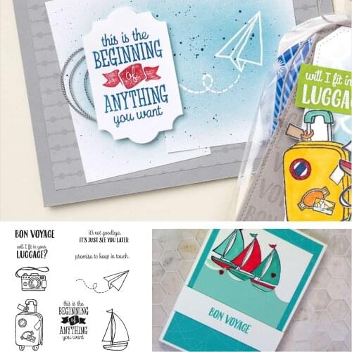 Luggage Airplane Camera Metal Cutting Dies Stamps Scrapbook Diary Secoration Embossing Template Diy Greeting Card Handmade 2021