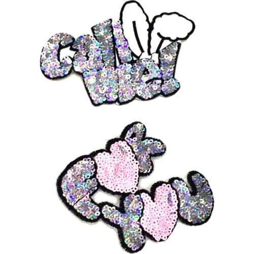 Callmeforyou set apliques de roupa sequined patches para vestuario decorative iron on big patches for clothing parches