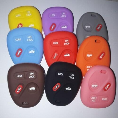 FOB Remote Key Shell Sillicone Rubber Protector For Chevrolet Malibu Impala Corvette GMC Jimmy Safari Key Case 4 Buttons