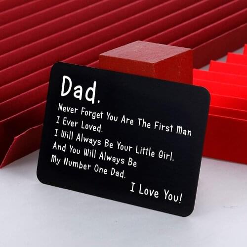 I Love You to Father Gift from Daughter for Dad Husband Birthday Fathers Day Wallet Insert Card for Stepdad Dad from Kids