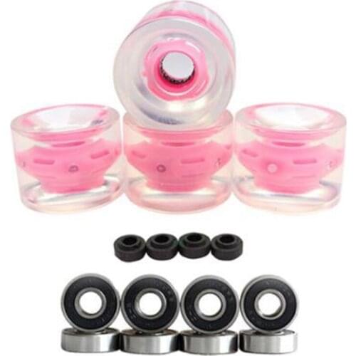 4 Pcs Flash Skateboard Wheels Durable PU Skate Wheels Super Elastic Skateboard Wheels Fish Board Wheels,70X51mm