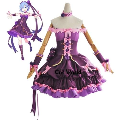 Re Zero Kara Hajimeru Isekai Seikatsu 2021 Ram Rem Happy Birthday Dress Outfit Anime Customize Cosplay Costumes