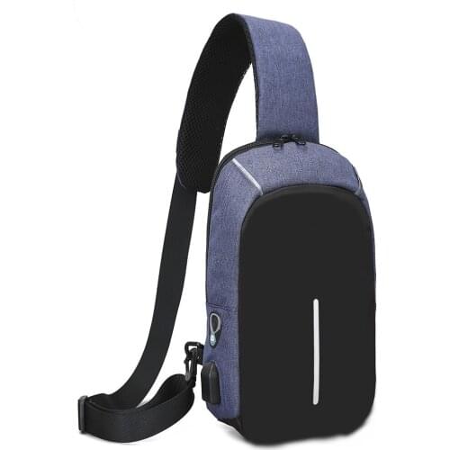 Creative Mens Chest Bag Outdoor Leisure Bag Usb Mens Bag Fashion Small Satchel