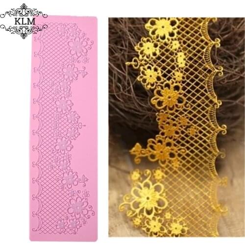 KLM-C007 Cake Border Decoration Lace Mat Sugar Lace Pad for Wedding Cake Decoration Silicone Lace Mold Christmas silicone mould