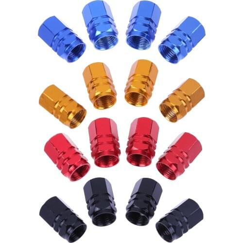 4Pcs Universal Aluminum Car Tyre Air Valve Caps Bicycle Tire Valve Cap Car Wheel Styling Round Alloy caps 16 X 10 X 10mm