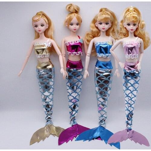 Dollhouses Miniature Mermaid Doll with Mermaid Dress Playset Girl Toys