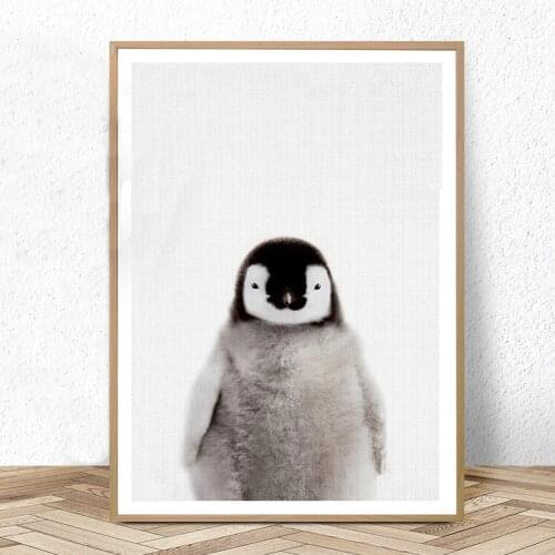 Cute Penguin Print Nursery Wall Art Baby Animal Prints Babies Room Poster Canvas Painting Pictures Kids Bedroom Decoration