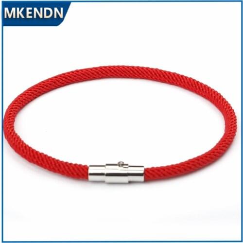 MKENDN Summer Style Macaron color Rope Leather Bracelet Men Women Magnetic Clasp for Lover Bracelets Bangles Pulseiras