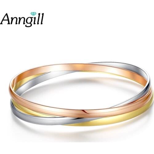 Fashion Jewelry Stainless Steel Bangle Gold Silver Color Set Bracelet & Bangle Lover Bracelets For Women Christmas Gifts