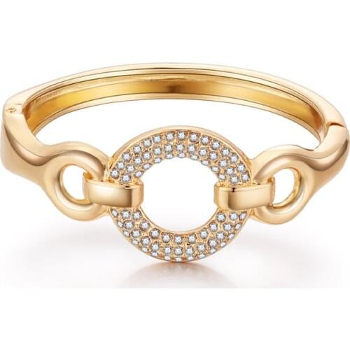 ORNAPEADIA Fashion Hot Sale Bracelet Fashion Jewelry Classic Bracelet Round Buckle Inlaid with Rhinestones Gold Plated Wholesale