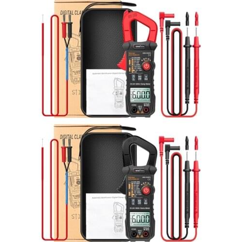 ST210 True RMS Multimeter Clamp Meter DC/AC 600A Amp Current Tester 6000 Counts Y98E
