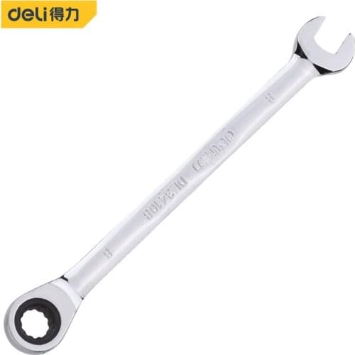 Deli Ratchet Combination Metric Wrench Set Fine Tooth Gear Ring Torque And Socket Wrench Set Nut Tools for Repair Set of Wrench