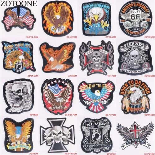 DIY Punk Rock Bike Patch Large Embroidery Biker Patch Motorcycle Iron On Patches For Clothes Jeans Vest Jacket Back Patch H