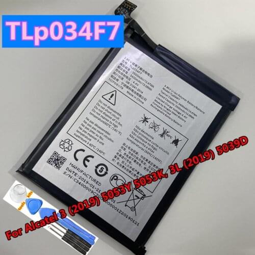 Original 3500mAh Battery TLp034F1 TLp034F7 For Alcatel 3 (2019) 5053Y 5053K, 3L (2019) 5039D High Quality Battery