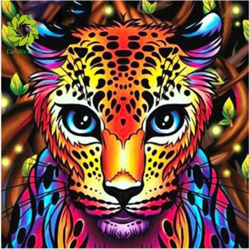 Full Square/Round Drill 5D DIY Diamond Painting "Colorful leopard" Embroidery Cross Stitch 5D Home Decor Gift