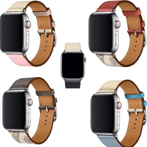 Genuine Leather Strap for Apple Watch se Single Tour Band 38mm 42mm 40mm 44mm link Bracelet Series 6/5/4/3/2/1