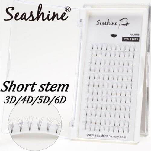 Seashine Faux Mink Lash Extensions Makeup Fake Eyelashes Short Stem Premade Volume Fans Eyelashes Extension