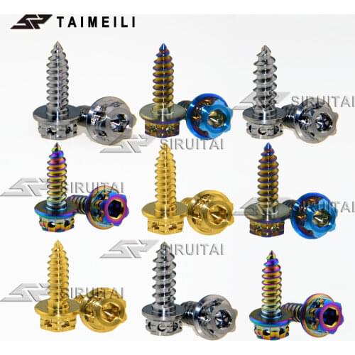 5pcs/Titanium alloy self-tapping flange head button Head m4x17mmm5x17mmm5x20mmm6x17mm motorcycle Shell Decorative Screws