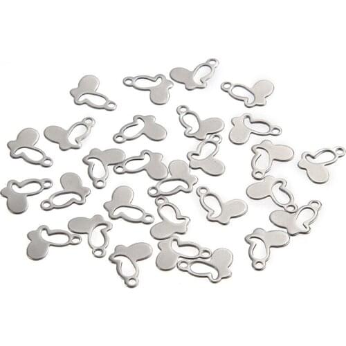 Seasha 200pcs/bag 11*10mm Stainless Steel Jewelry Making DIY Charming Pendants for Jewellery Making Accessories