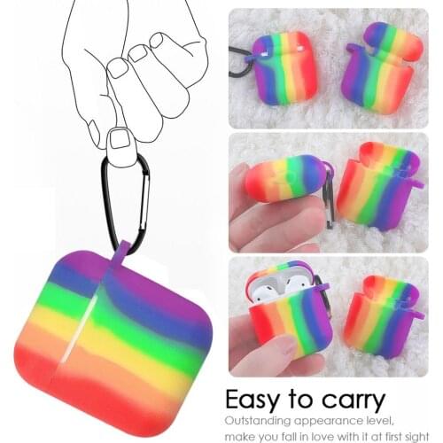 Rainbow Colorful Candy Color Silicone Earphone Protective For Airpods 1 2 Wireless Bluetooth Protect Case For AirPods Pro Cover