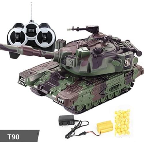 T90 Wireless Remote Control Tank M1A2 Can Launch Bullets Battle Charged Tracked Off-road Vehicle Boys and Childrens Toys Gif