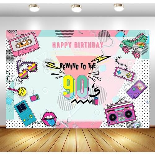 90s Party Backdrop Graffiti Hip hop Radio Photo Background Graffiti Wall Music 90s Themed Party Banner Decoration Backdrops