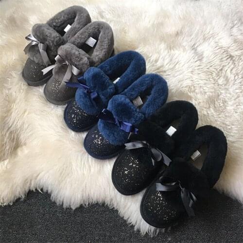 Warm Shoes Women 2020 New Arrival Genuine Sheepskin Leather Woman Snow Boots Natural Fur Womens Boots Warm Wool Winter Boots