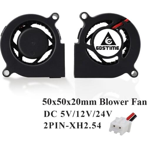 Gdstime 1 Piece DC 24V 50mm Blower Fan 50x50x20mm 5000RPM Centrifugal Blower 24 Volts 5020 Cooling Fan 5cm