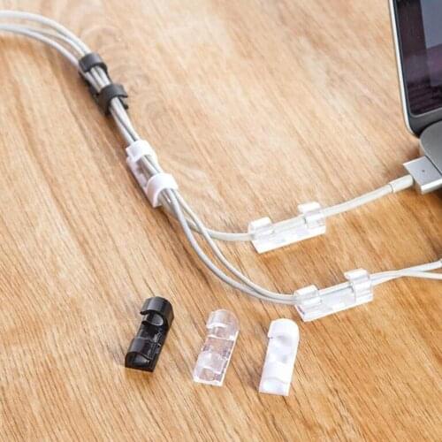 20PCS Finisher Wire Clamp Wire Organizer Cable Clip Buckle Clips Ties Fixer Fastener Holder Data Telephone Line Usb Winder