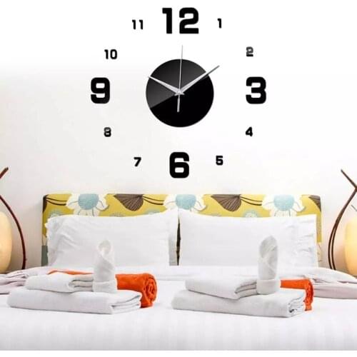 3D Wall Clock Mirror Surface Stickers Creative DIY Wall Clocks Removable Art Decal Sticker Home Decor Living Room Quartz Needle