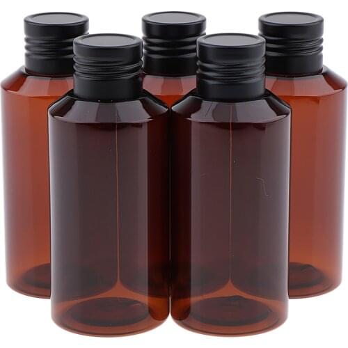 5pcs Empty PET Dispenser Bottle Cosmetic Storage Container 100ml