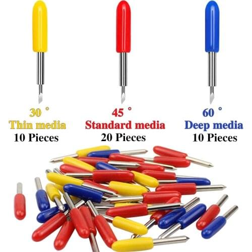 50PCS 30/45/60 Degrees Roland Cricut Cutting Plotter Vinyl Cutter Offset Knife Blades for Sharp and Durable Carving Tools