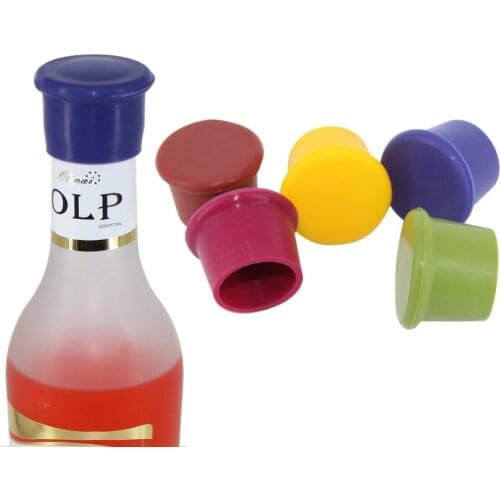 6PCS/LOT Silicone Candy-Colored Fresh Bottle Cap Wine Bottles Stoppers Hot Sales Bar Accessories Kitchen Useful Tools