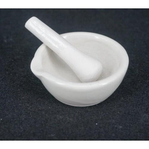 60mm Porcelain Mortar And Pestle Mixing Grinding Bowl Powder Grind Jar Set White Lab Kit Tools