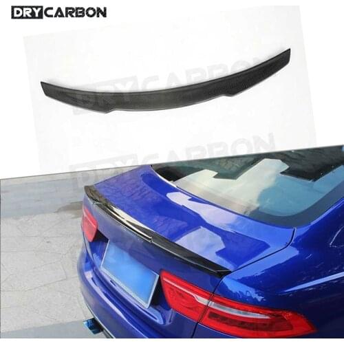 Carbon Fiber Car Rear Lip Spoiler for Jaguar XE Sedan 4-Door 2015-2018 K Style Rear Trunk Trim Wings Car Styling ABS Bumper