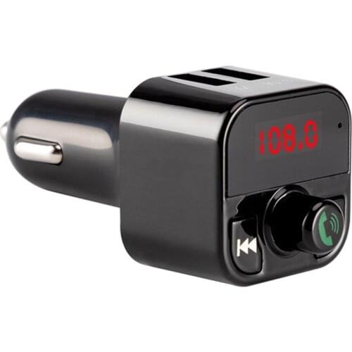 Bluetooth 5.0 Handsfree Car Kit 3.1a Quick Dual Usb Charger Fm Transmitter Lcd Digital Voltmeter Tf Card Aux Player