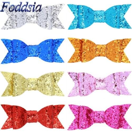 Foddsia 8pcs/lot 4 Inch Baby Sequin Bow Hairpins Hair Clip Girls Hair Accessories Children Party Apparel Accessory Headwear CH45