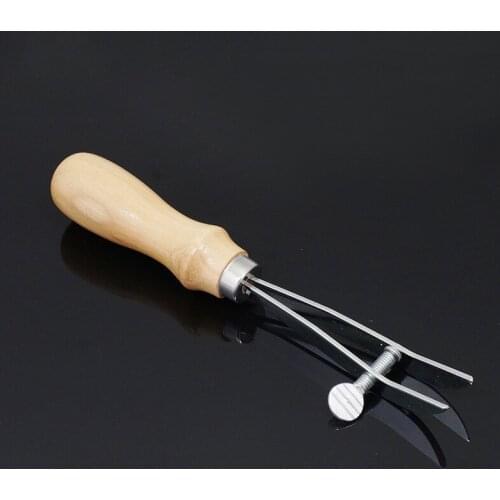 Leather Tools, Steel Adjustable Creative Leather Craft Professional Leather Edge Scribing Edging Wrinkle Groove Tool Punching