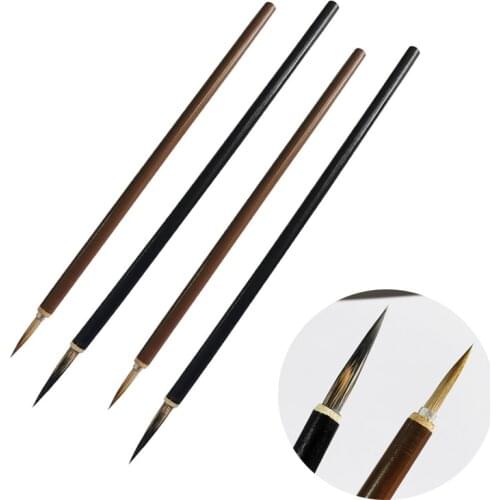 2pcs Artist Brush Professional Calligraphy Wooden Handle Brush Art Supplies Stationery Pigment Learning Diy Paint Brush Supplies