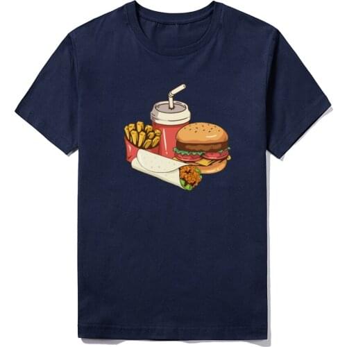 Summer Graphic Printed T-shirt Harajuku Cute Men Streetwear O Neck Short Sleeve Tees Tops Punk Style Male Hamburger Clothes
