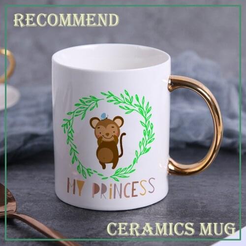 Little brown monkey ceramic coffee mug,teacup Office Coffee mugs Milk Cup Ceramic Cup Drinkware gift 400ml KTDW-015