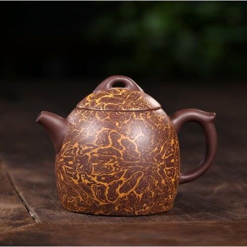 Stranded H2823 authentic yixing purple clay ore mud Qin Quan pot of 240 cc masters all manual teapot