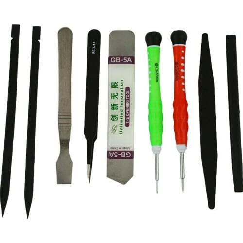 GTBL 9 Piece Set Professional Cellphone Tablet Laptop Opening Pry Tool Repair Kit with Non-Abrasive Nylon Spudgers and Anti-Stat