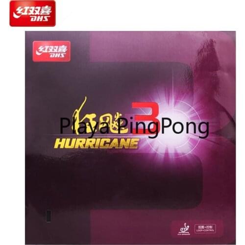 DHS Hurricane 3 (Control / Loop) Pips-in Table Tennis (PingPong) Rubber With Sponge